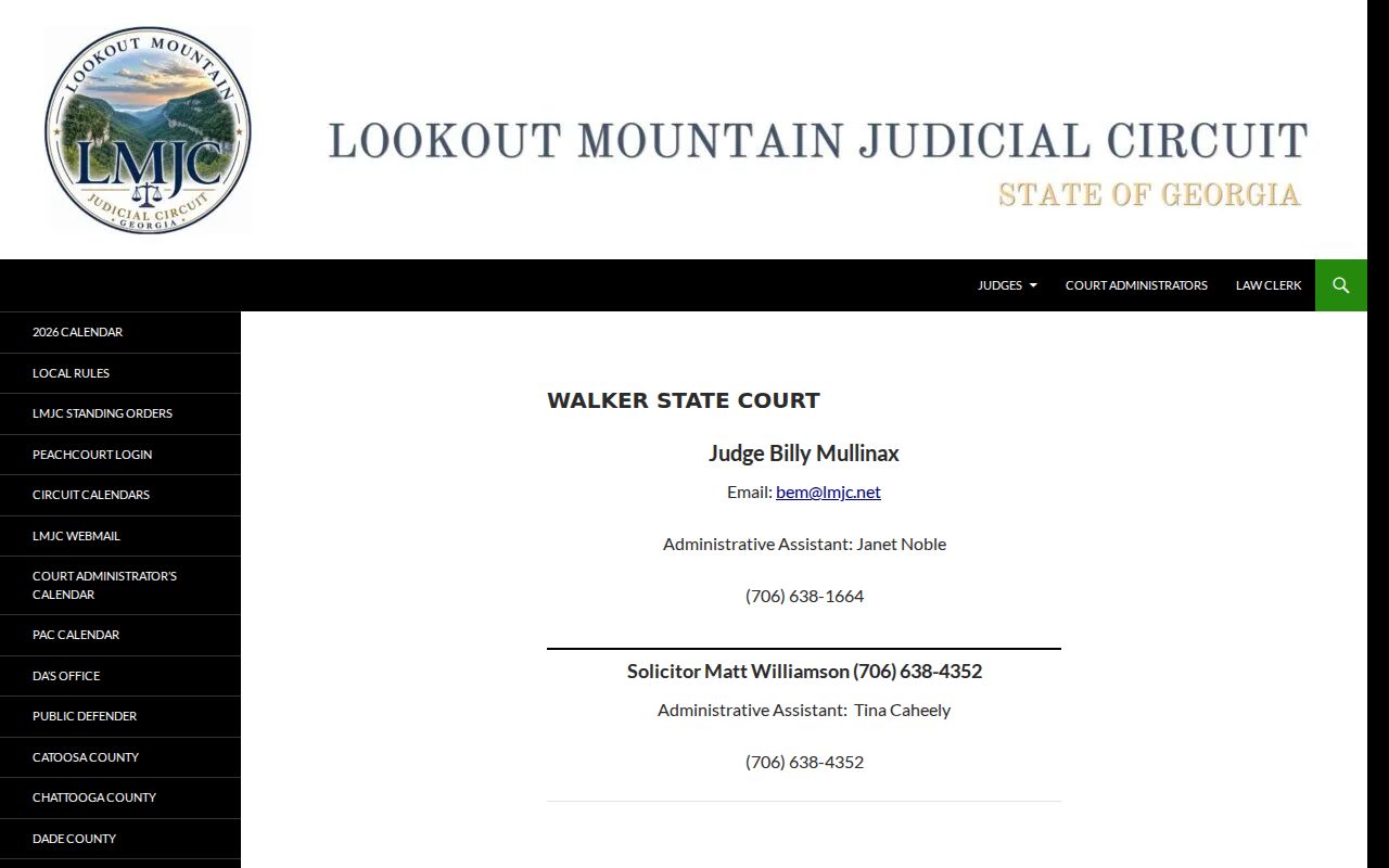 Walker State Court source for Walker County arrest warrant records
