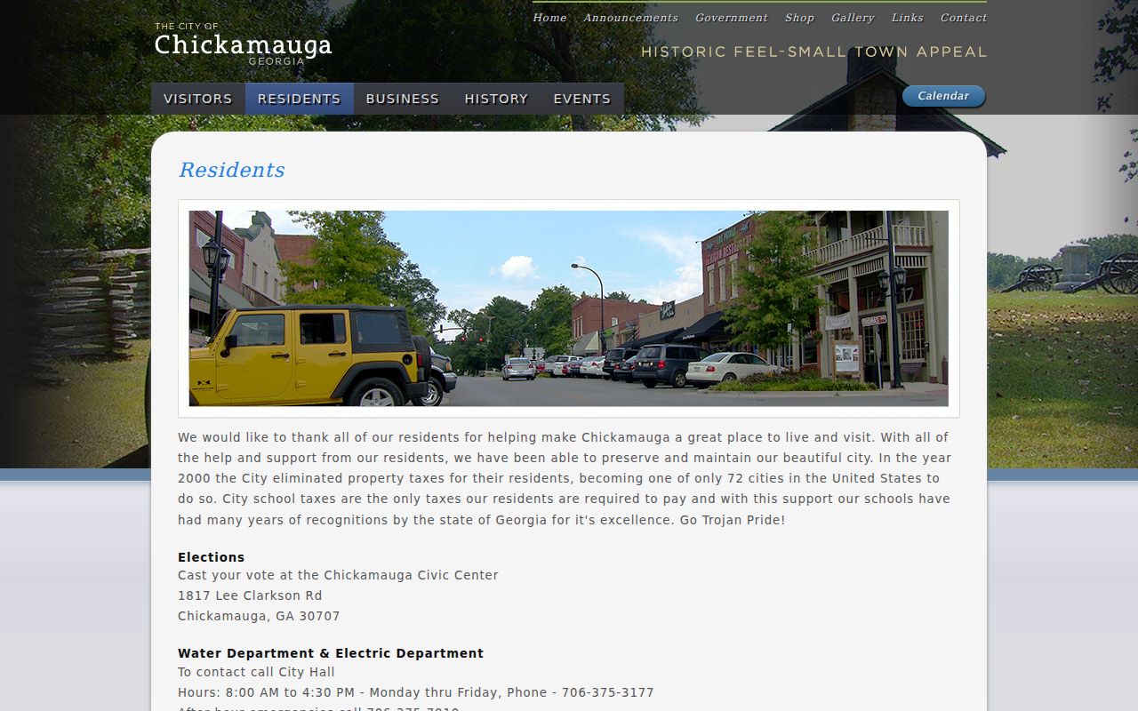 Chickamauga warrant records court source on the official city residents page