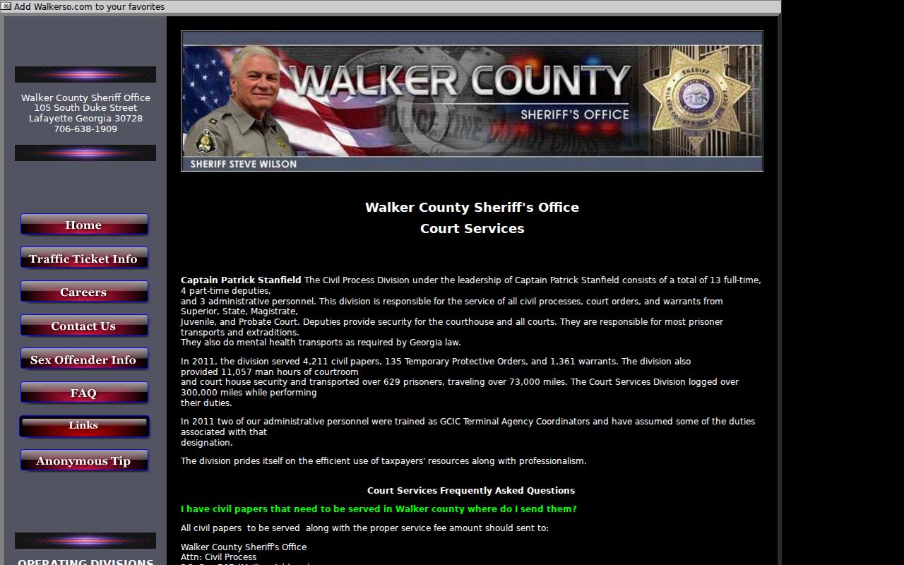 Walker County warrant records Court Services information